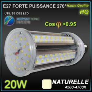 Ampoule E27 LED 20W haute puissance 4500K 270° – Image 2