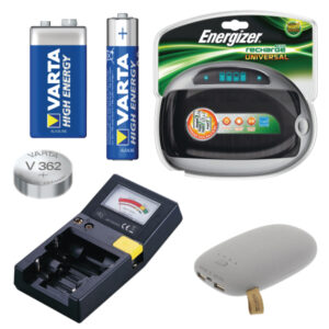 Piles, batteries, chargeurs, testeurs, Powerbank