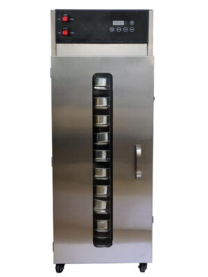 Déshydrateur Inox Professionnel rondes diamètre 30,5 cm à rotation interne, commande digitale 1500W.