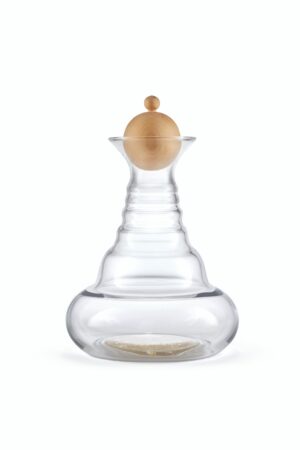 Carafe ALLADIN dynamisante avec fleur de vie or avec bouchon en pin