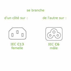 Adaptateur 3 pôles C5 pour cordon blindé pour matériel informatique – Image 2