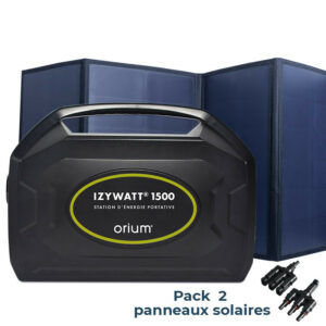 Pack station d'énergie portative IZYWATT 1500 et 2 panneaux solaires pliants 120W