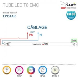 Tube LED T8 LED 120CM 18W ALU 4200K 2300LM 120°