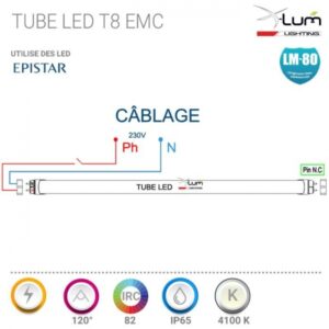 Tube LED T8 25W 160Lm/W neutre 150 cm