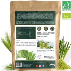 Herbe d'Orge en Poudre Bio 500g – Image 2