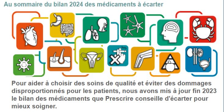 Médicaments à écarter pour mieux soigner selon les médecins de la revue Prescrire - bilan 2024